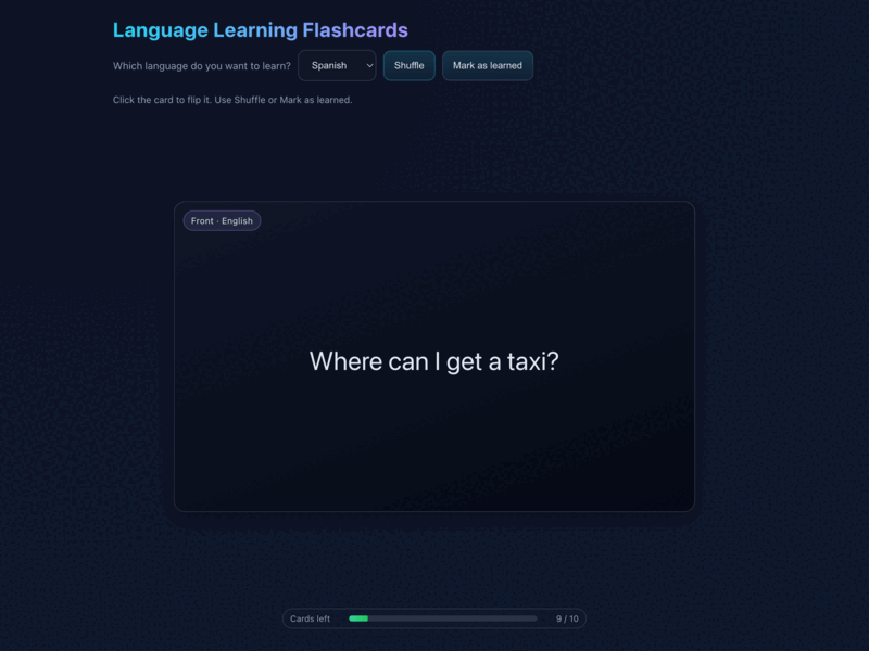 Language Learning Flashcards
