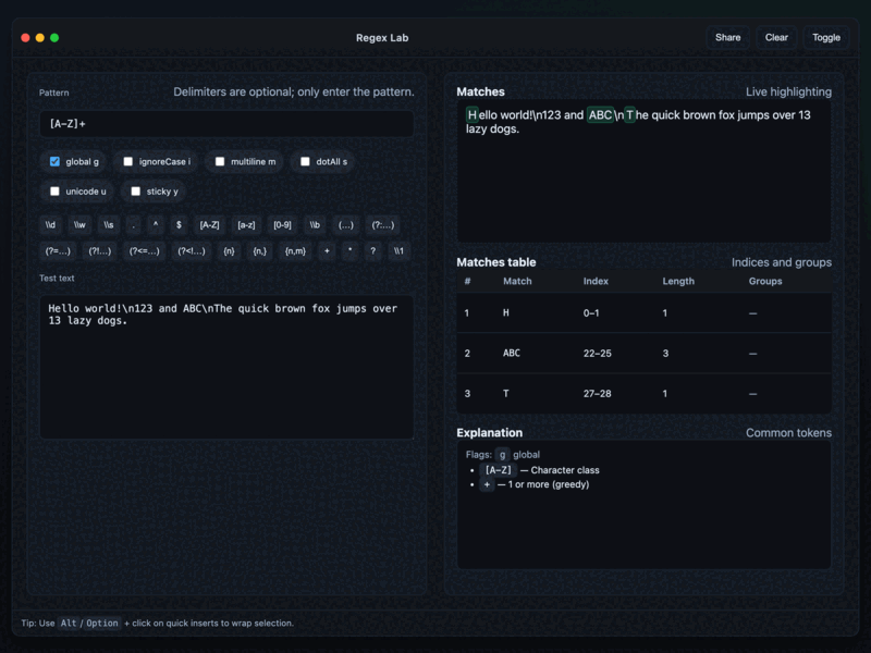 Regex Lab